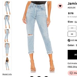 AGOLDE Jamie High Rise Classic